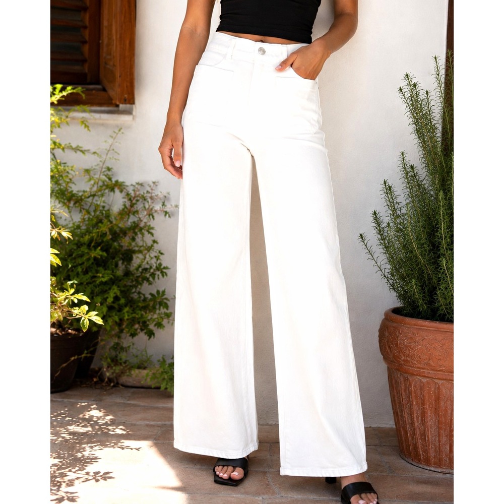 NWT Madewell The Emmy Wide Leg Jeans Women's 26S White High Rise Wide Leg Denim